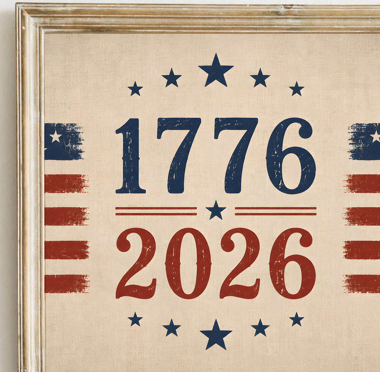 1776 2026 Patriotic Wall Art, America 250th Anniversary Print, Vintage 4th of July Americana Poster