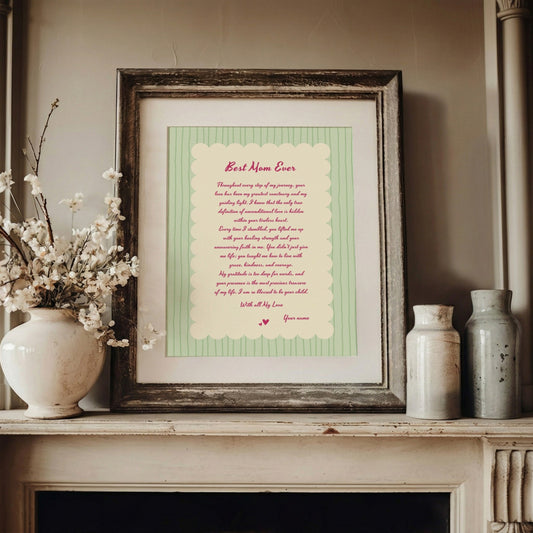 Personalized Mother's Day Letter Art