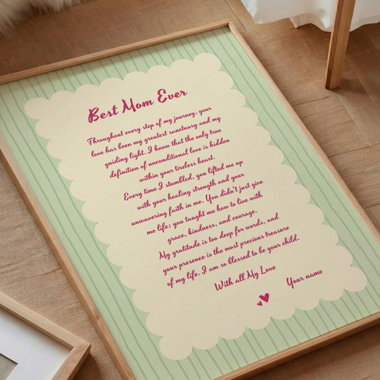 Personalized Mother's Day Letter Art