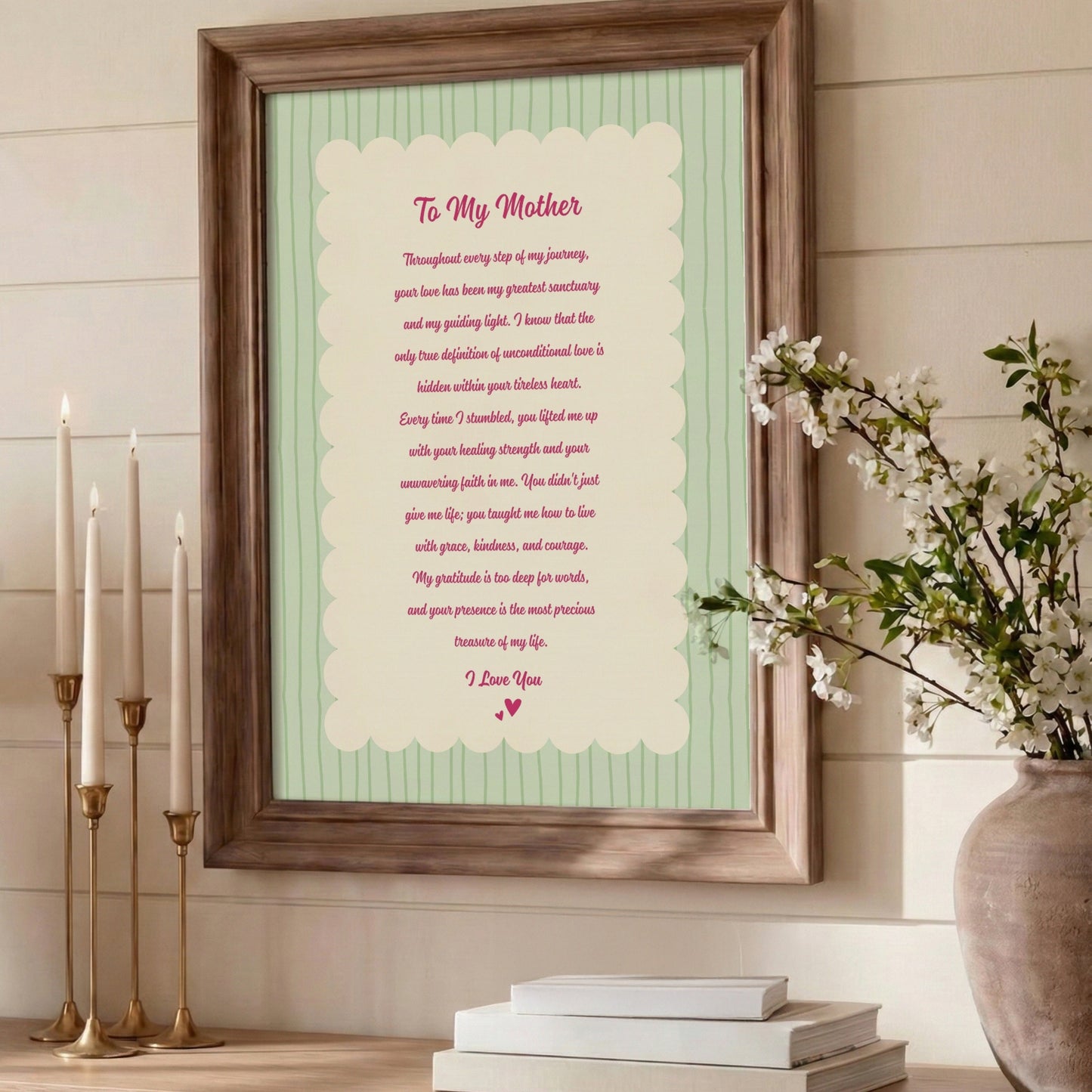 Personalized Mother's Day Letter Art