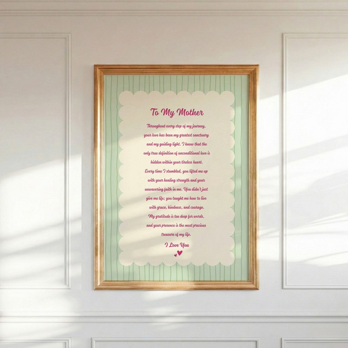 Personalized Mother's Day Letter Art