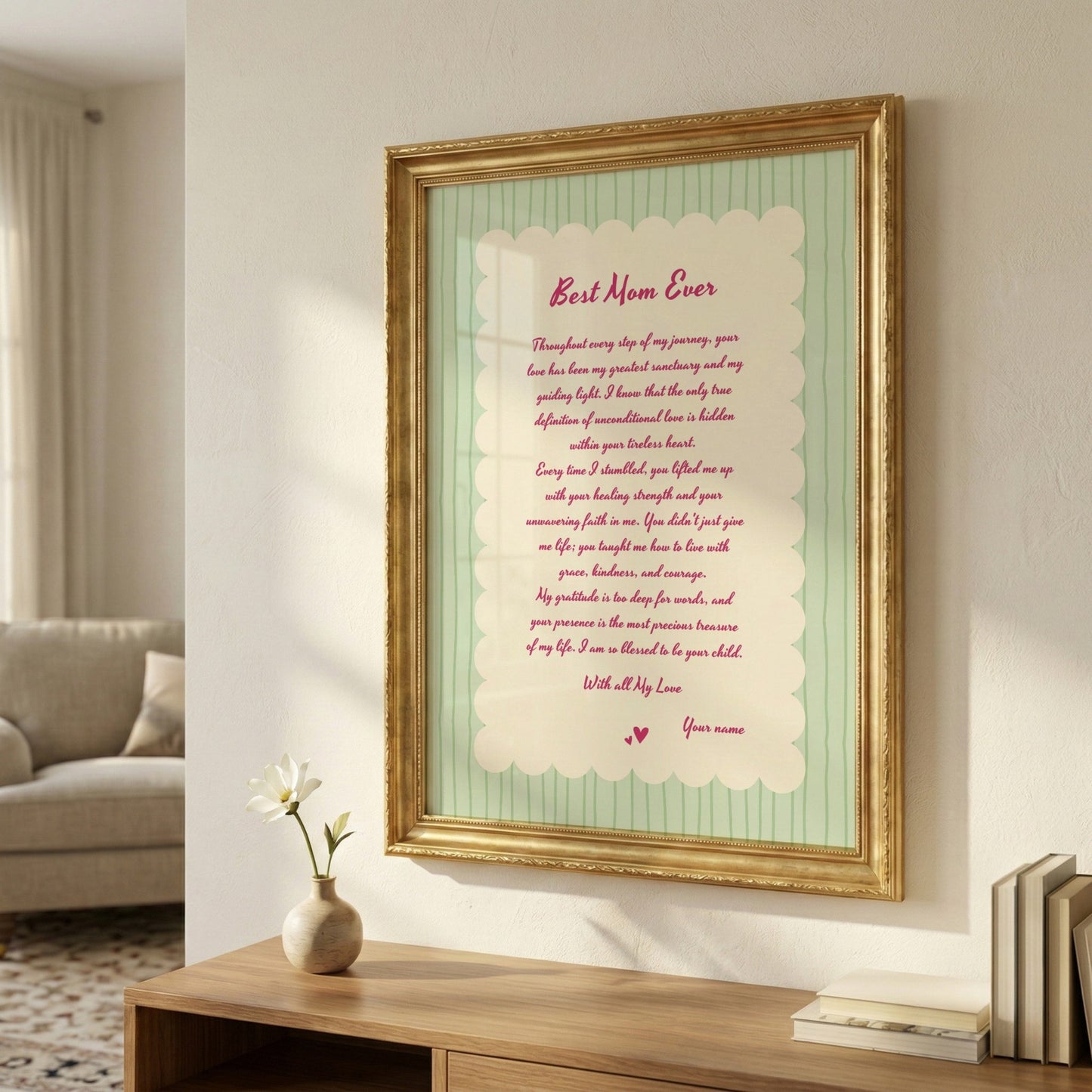 Personalized Mother's Day Letter Art
