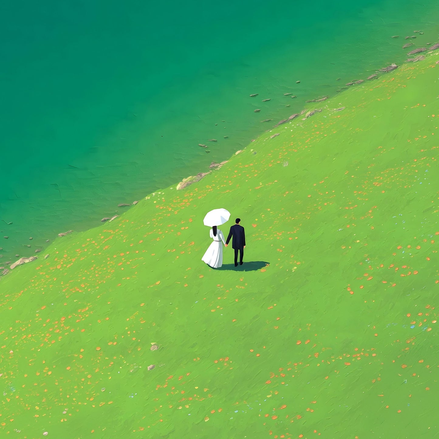 Minimalist Couple Landscape Art Print