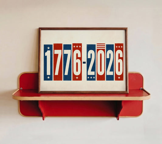 1776-2026 Patriotic Wall Art, America 250th Anniversary Print, Vintage 4th of July Typography Poster