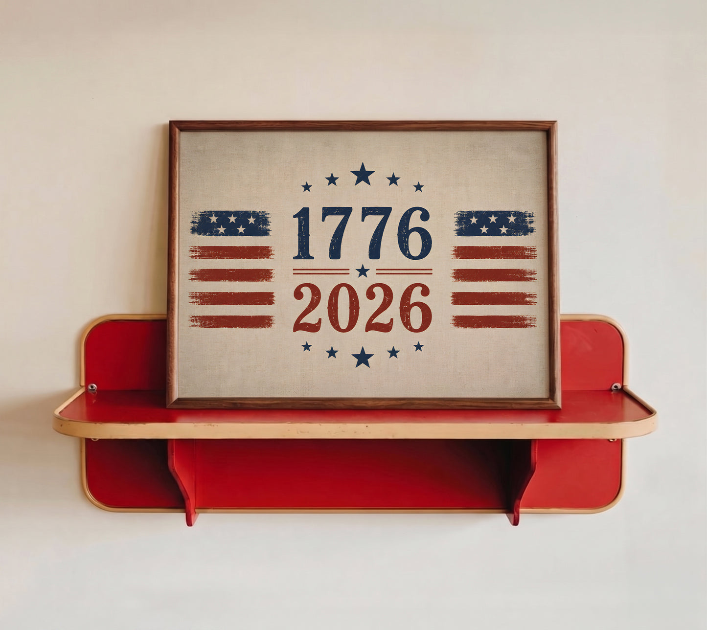 1776 2026 Patriotic Wall Art, America 250th Anniversary Print, Vintage 4th of July Americana Poster