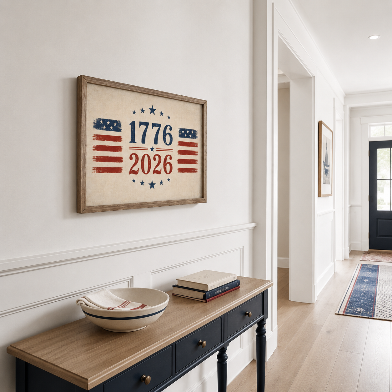 1776 2026 Patriotic Wall Art, America 250th Anniversary Print, Vintage 4th of July Americana Poster